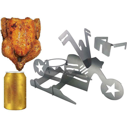 Chicken Stand Beer Funny American Motorcycle BBQ Steel Rack Tools Funny Roast Chicken Rack Grilling Roast Rack