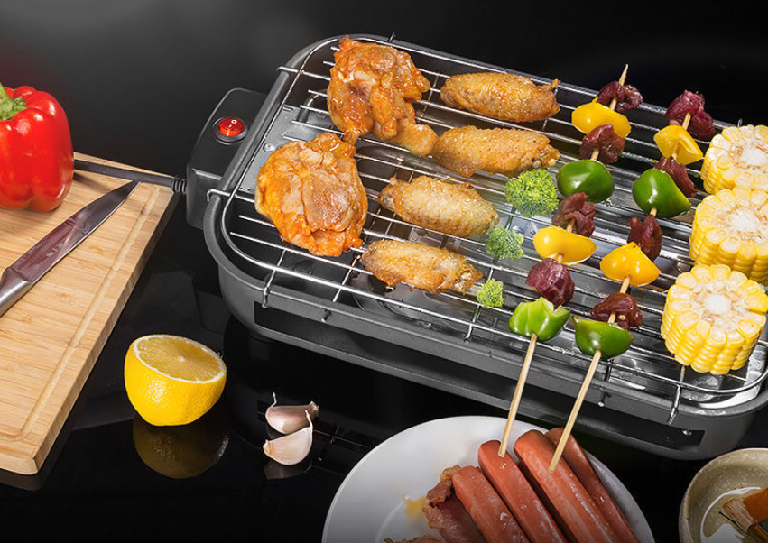 Factory directly for household barbecue square non-smoking electric oven carbon steel plate knob temperature control Korean electric baking tray customization